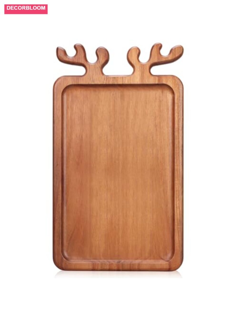 Acacia Wood Christmas Reindeer Charcuterie Board 14x8 Serving Platter